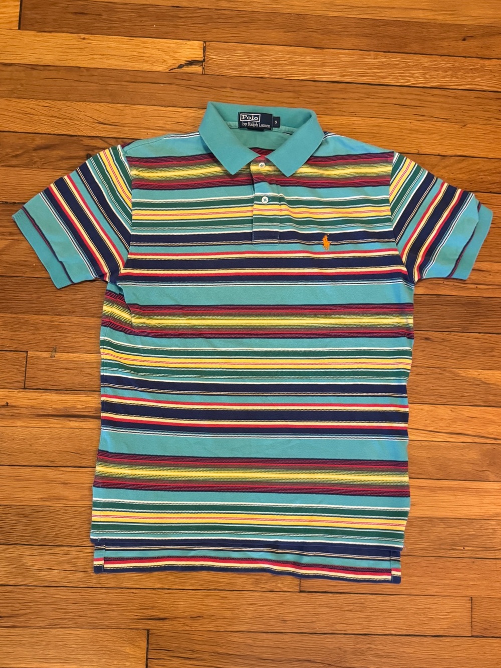 Classic Ralph Lauren Aqua Multi-Stripe Short-Sleeve Polo